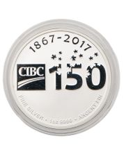 2017 CIBC 150th Anniversary 1 oz .9999 Fine Silver Commemorative Coin with Original Box