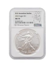 2023 American Silver Eagle MS70 NGC U.S. Invention Series Microwave Popcorn Label