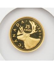 2010 Canada Gold Caribou 25 Cent Coin .9999 Pure 0.5g 