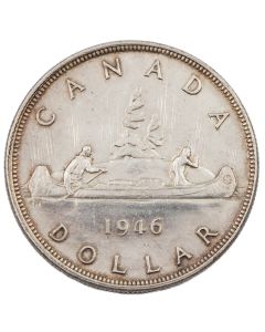 1946 Canada silver $1 dollar nice EF+