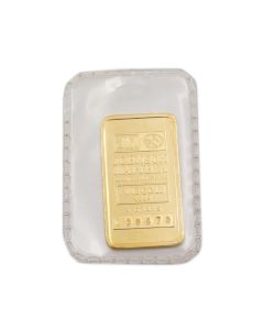 Johnson Matthey 5 Gram Gold Bar Sealed 9999 Pure JM Cross Hammer Logo 