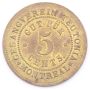 5 cents token Gesangverein Teutonia Montreal Breton 589 Choice AU/UNC
