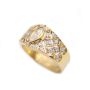 18K Geometric Pierce yg Diamond ring 0.48ct tcw appraisal $3.300.00 Size-6