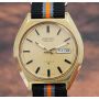 Seiko 6109-8019 Automatic Day/Date Champagne Dial Gold Plated Vintage Mens Watch