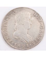 1821 Guatemala 8 Reales silver coin NG M KM#69 EF+