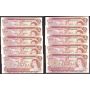 10x 1974 Bank of Canada $2 dollar banknotes UNC60 to CH UNC63