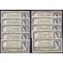 10x 1954 Canada $20 banknotes all nice VF or better