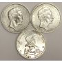 1910 1912 & 1913 Germany Prussia  3 Mark Silver Coins