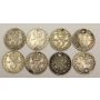 Holey Threepence 8-coins Great Britain 1834 -1918 