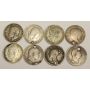 Holey Threepence 8-coins Great Britain 1834 -1918 