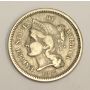 1865 USA 3 Cent coin VF30