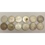 12 Germany 5 Mark Silver Coins  VF to EF