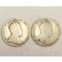 1909 & 1910 Canada 25 Cents AG/G