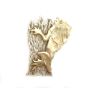 9K gold Frilled Lizard climbing a Silver Tree pendant