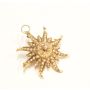 Vintage 14K Gold Sunburst Seed Pearl Brooch/Pendant 