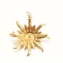 Vintage 14K Gold Sunburst Seed Pearl Brooch/Pendant 