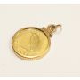 Scarce 1991 Bermuda $10 Gold coin  in pendant AU50