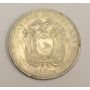 1943 Ecuador 5 Sucres Silver Coin  EF45