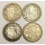 1915 1920 1923 & 1935 Great Britain silver Half Crowns 