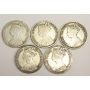 5x Great Britain Gothic Silver Florins 1856-1883