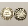 1879 & 1884 Great Britain Victoria silver Shilling 2-coins 