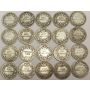 1856 to 1886 Great Britain silver Shillings 20-Different dates 