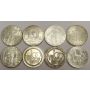 8x Austria 100 Schilling silver coins 1975-79 7-diff AU+ 