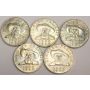 5x 1959 Austria 50 Schilling silver coins 