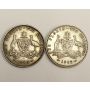 2x Australia silver Florin coins 1925 Fine+ and 1935 VF30+ 