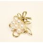 14K yg Mikimoto brooch 7 Akoya cultured pearls 