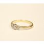 0.23 ct Diamond ring 2 x .05 ct on wg mount 14k yellow gold 