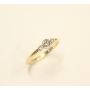 0.23 ct Diamond ring 2 x .05 ct on wg mount 14k yellow gold 