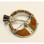 Scotland Victorian Silver Kilt Pin with Thistle & 12 stones 