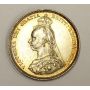1887 Great Britain silver Shilling EF45  Queen Victoria 
