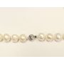 65x Fresh Water 9.2mm pearls necklace knotted 14K wg catch 
