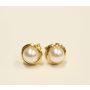 14K yg Pearl Stud Earrings 6.2mm pearls 