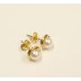 14K yg Pearl Stud Earrings 6.2mm pearls 