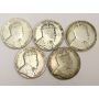 1906 1907 1908 1909 and 1910 Canada 50 Cent coins 