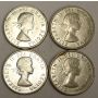 4x 1958 Dot Canada 50 Cents VF and EF