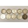 1904H 1908 1912 1917C 1938 41 42 44 45 & 1947C Newfoundland 5 Cents 