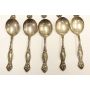 10x Frontenac Sterling Silver Bouillon soup spoons Lily pattern 