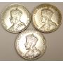 3x 1935 Canada Silver Dollars Canadas First Silver Dollar 