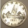 1957 regular strike & 1957 One water line Canada Silver Dollars 