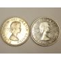 2x 1956 Canada Silver Dollars  EF45+