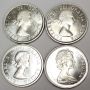 1961 1962 1963 & 1967 Canada Silver Dollars 