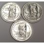 3x 1958 Canada BC commemorative Silver Dollars MS63
