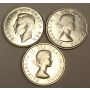 1952, 1953 LDSS, 1954  Canada 50 Cent coins