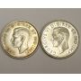 1938 and 1947 curved seven Canada 50 Cent coins