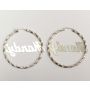 MANDY logo 2 inch diameter sterling .925 silver earrings 