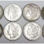 10x Morgan Silver Dollars  VF to EF